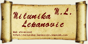 Milunika Lepanović vizit kartica